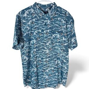 VSTR 4 Way Stretch Skill All Over Print Button Up Shirt Men’s Size L